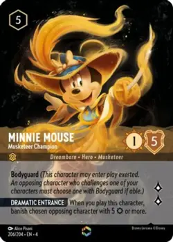 x1 Minnie Mouse - Musketeer Champion - 206/204 - Enchanted - Holo Foil Lorcana D - Image 1