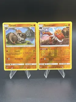 Tyrunt & Tyrantrum Pair Forbidden Light *REVERSE HOLO* Pokemon 67/131, 68/131 - Image 1