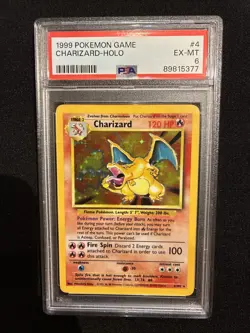 Pokemon TCG Charizard Base Set Holo Unlimited Rare Card 4/102 PSA 6 - Image 1