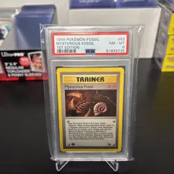 1999 Pokemon Fossil 1st Edition - Mysterious Fossil 62/62 - PSA 8 NM-MT - Image 1