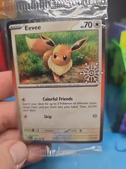 2025 Eevee (133/165) Holiday Snowflake Stamp Promo -SEALED- Pokemon TCG - Image 1