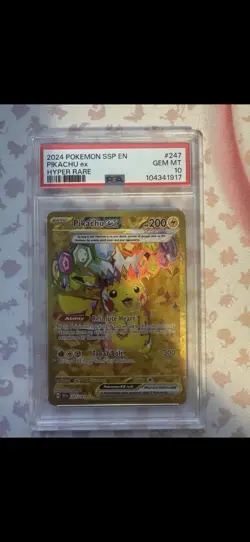 2024 Pokemon SSP En-Surging Sparks Pikachu Ex Hyper Rare #247 PSA 10 - Image 1