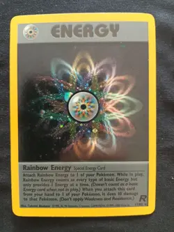 Rainbow Energy Pokemon Team Rocket Holo Rare 17/82 - LP - Image 1