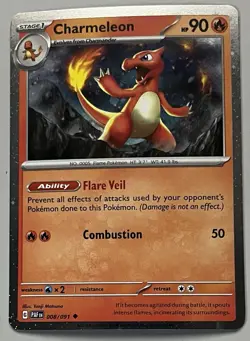 Pokemon Paldean Fates Charmeleon Stage 1 Promo Cosmos Holo #008/091 - Image 1