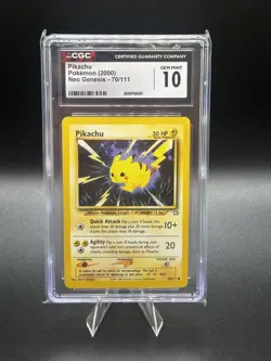 Pikachu 70/111 Neo Genesis Pokemon TCG 2000 Graded CGC 10 Gem Mint - Image 1