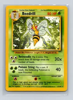 Base Set #017/102 Beedrill Rare Pokemon NM - Image 1