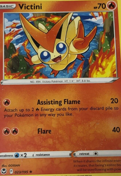 Pokemon Card Silver Tempest Ink Issue Error Victini 023/195 Near Mint - Image 2