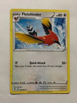 Pokemon Card Evolving Skies Ink Smear Error Fletchinder 139/203 NM - Image 1