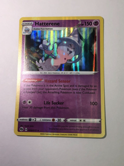 Pokemon Card Holographic Bleed Error Champion's Path Hatterene 020/073 NM - Image 1