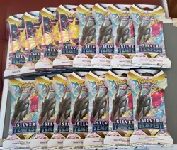 *EMPTY* 15x POKEMON SWORD & SHIELD SILVER TEMPEST SLEEVED BOOSTER PACKS NO CARDS - Image 1