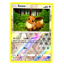 POKEMON Eevee 166/236 Sun & Moon Cosmic Eclipse Reverse Holo Card NM - Image 1