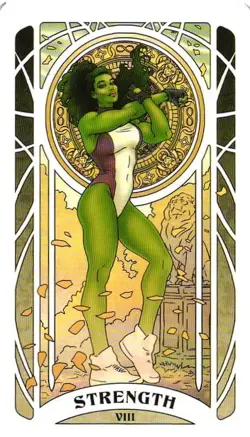 SHE HULK STRENGTH 2023 Marvel Tarot Card By Lily McDonnell - Image 1