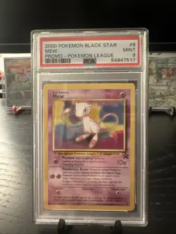 Pokemon TCG Mew WOTC 2000 Card 8 Graded PSA 9 - Image 1