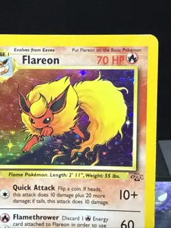 Pokemon Card Flareon 3/64 Holo Rare Jungle Set WOTC Light Play - Image 2