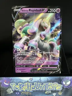 Pokemon Card Galarian Rapidash V SWSH111 Black Star Promo Half Art Holo Rare NM - Image 1