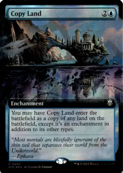 MTG Copy Land (Extended Art) (Ripple Foil) Foil NM Commander: Modern Horizons 3 - Image 1