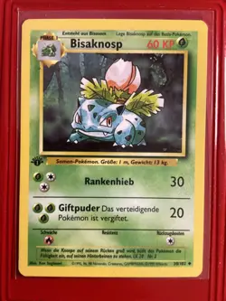 Pokemon 1st Edition BASE SET 30/102 (German) Bisaknosp Ivysaur - Image 1