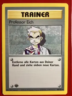 1999 Pokemon GERMAN PROFESSOR OAK (Professor Eich) 1st Edition 88/102 Base - Image 1