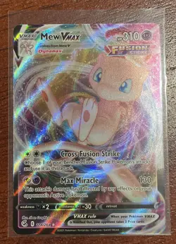 Mew VMAX 114/264 Ultra Rare Pokemon TCG SWSH08: Fusion Strike NM - Image 1