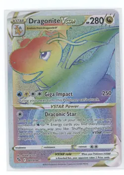 2022 Pokemon GO Dragonite VSTAR Rainbow Secret Rare #081/078 - Image 1