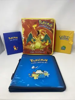 Vintage Pokemon 1999 Charmander 4-Pocket Card Binder/ 3-Ring Book Lot Nintendo - Image 1