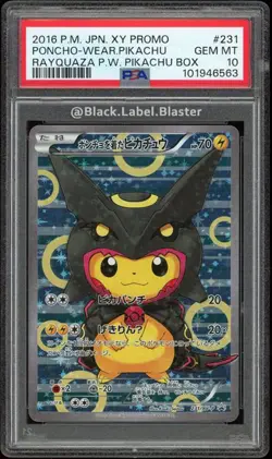 2016 Pokemon Japanese XY Pikachu Poncho Rayquaza Promo #231 - PSA 10 - (10 CERT) - Image 1