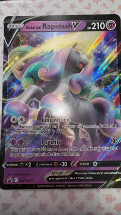 Galarian Rapidash V SWSH111 JUMBO Black Star Promo Holo Rare Card Pokemon TCG - Image 2