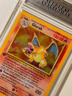 Pokemon Glurak 1 Edition (1999 Base Set) / Pristine CCG 10 Limited Silber Label - Image 2