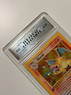 Pokemon Glurak 1 Edition (1999 Base Set) / Pristine CCG 10 Limited Silber Label - Image 3
