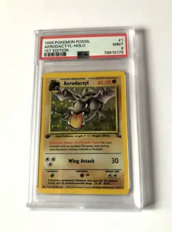 PSA 9 Aerodactyl Holo 1999 Fossil 1/62 1st edition Rare Pokemon Mint - Image 3