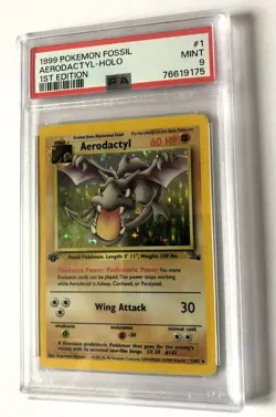 PSA 9 Aerodactyl Holo 1999 Fossil 1/62 1st edition Rare Pokemon Mint - Image 4