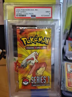 2004 Pokemon Pop Series 1 sealed booster pack graded PSA 9 MINT (cert 107286861) - Image 1