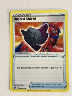 Pokemon TCG Shining Fates Crimp Error Rusted Shield 061/072 Near Mint - Image 1