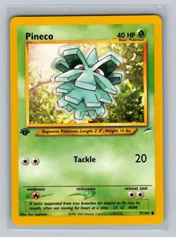 Pineco 1st Edition Pokemon TCG Common Neo Destiny 077/105 NM - Image 1