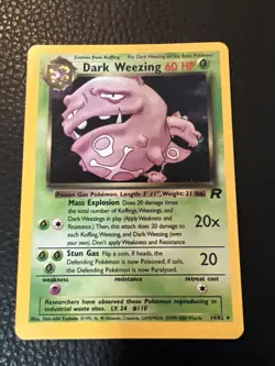 # Dark Weezing 14/82 Team Rocket Set Holo Rare Vintage Pokemon TCG LP - Image 1