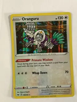 Pokemon TCG Sword & Shield Holographic Bleed Error Oranguru 148/202 Near Mint - Image 1