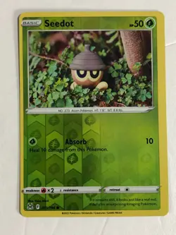 Pokemon TCG Lost Origin Miscut Error Reverse Holo Seedot 011/196 Near Mint - Image 1