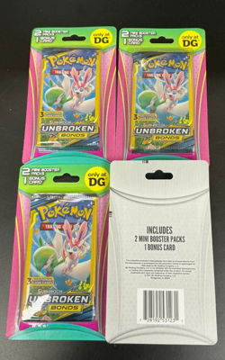 POKEMON UNBROKEN BONDS SYLVEON DG SEALED BLISTER 2 BOOSTER PACKS (X4) - Image 2