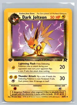 2000 Pokemon Team Rocket Dark Jolteon 1st Edition #32/82 Near Mint WoTC - Image 1