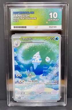 Ace 10 Pokemon TCG Vanillish 112/086 SV White Flare GEM MINT Low Pop! - Image 1