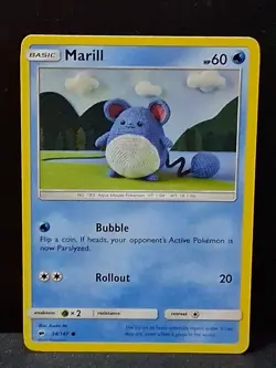 Pokemon TCG Marill Burning Shadows 34/147 Regular Common Moderate - Image 1