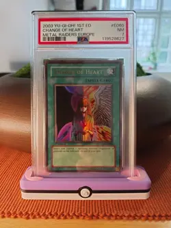 Yu-Gi-Oh Change of Heart MRD-E060 1st Edition Ultra Rare Card PSA 7 - Image 1