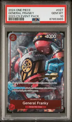2023 ONE PIECE P-027 GENERAL FRANKY CHAMPIONSHIP EVENT FINALIST PROMO PSA 10 - Image 1