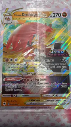Hisuian Decidueye VSTAR 084/189 - JUMBO Promo Pokemon Card - SEALED - Image 3