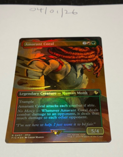 Magic the Gathering MTG Amarant Coral x1 Borderless FOIL Card NM/M - Image 1