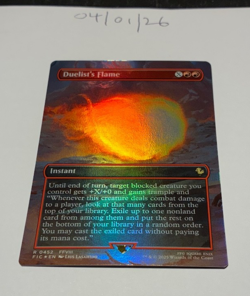 Magic the Gathering MTG Duelist's Flame x1 Borderless FOIL Card NM/M - Image 1