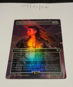 Magic the Gathering MTG Warrior's Resolve x1 Borderless FOIL Card NM/M - Image 1