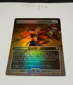 Magic the Gathering MTG Search for Dagger x1 Borderless FOIL Card NM/M - Image 1