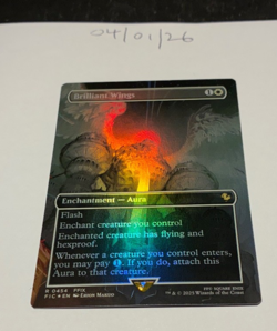 Magic the Gathering MTG Brilliant Wings x1 Borderless FOIL Card NM/M - Image 1