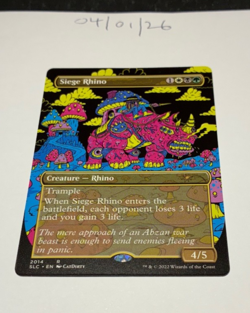 Magic the Gathering MTG Siege Rhino x1 Borderless Card NM/M Secret Lair - Image 1